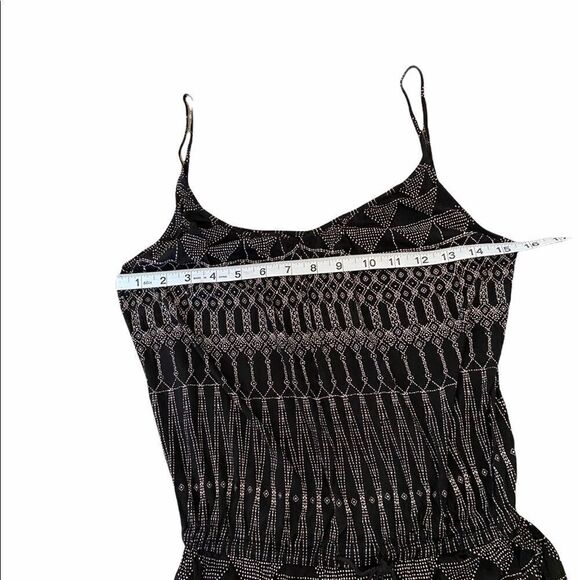 H&M Black&Tan Boho Printed Spaghetti Light Romper - Picture 7 of 10